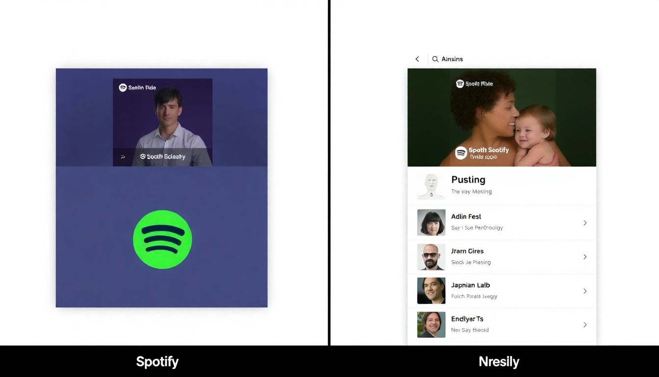Create a visual comparison of the old and new Spotify Wrapped formats, highlighting the differences in personalization and emotional appeal.