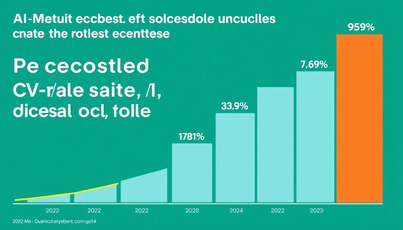 Create an infographic illustrating the percentage increase in AI-related C-suite, VP, director, and manager roles between 2022 and 2024.