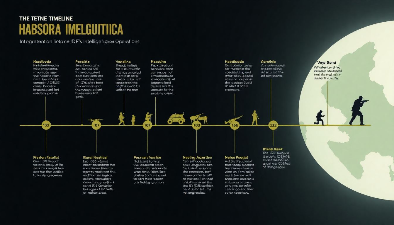 Illustrate a timeline or infographic showing the evolution of Habsora and its integration into the IDF's intelligence operations.
