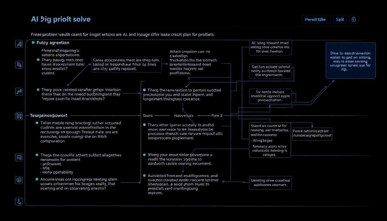 The Rise of Reasoning Models An AI interface displaying a complex problem-solving process with multiple steps and possibilities.