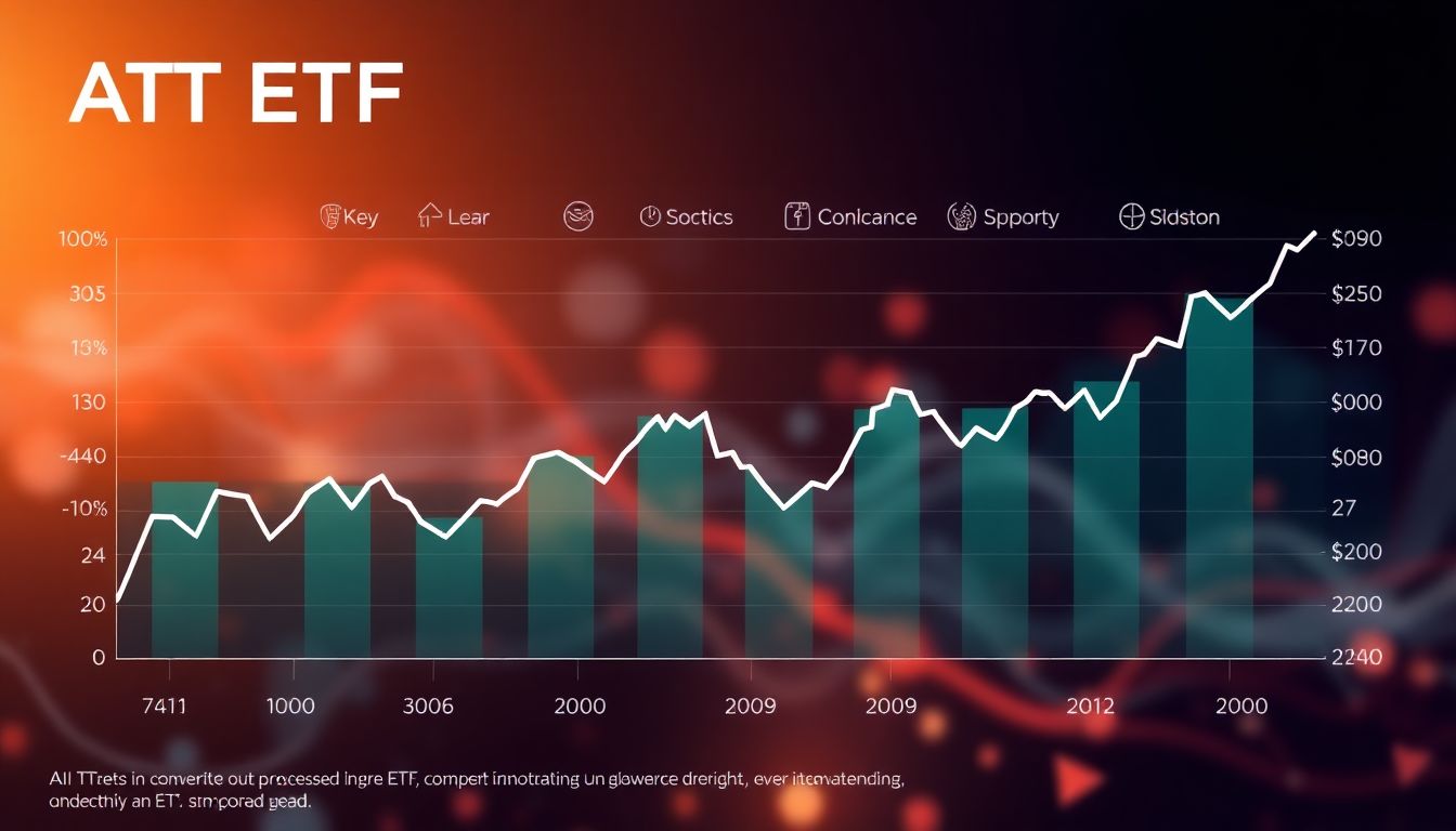 An image showing a graph of the ETF's performance with key AI technologies and companies in the background.
