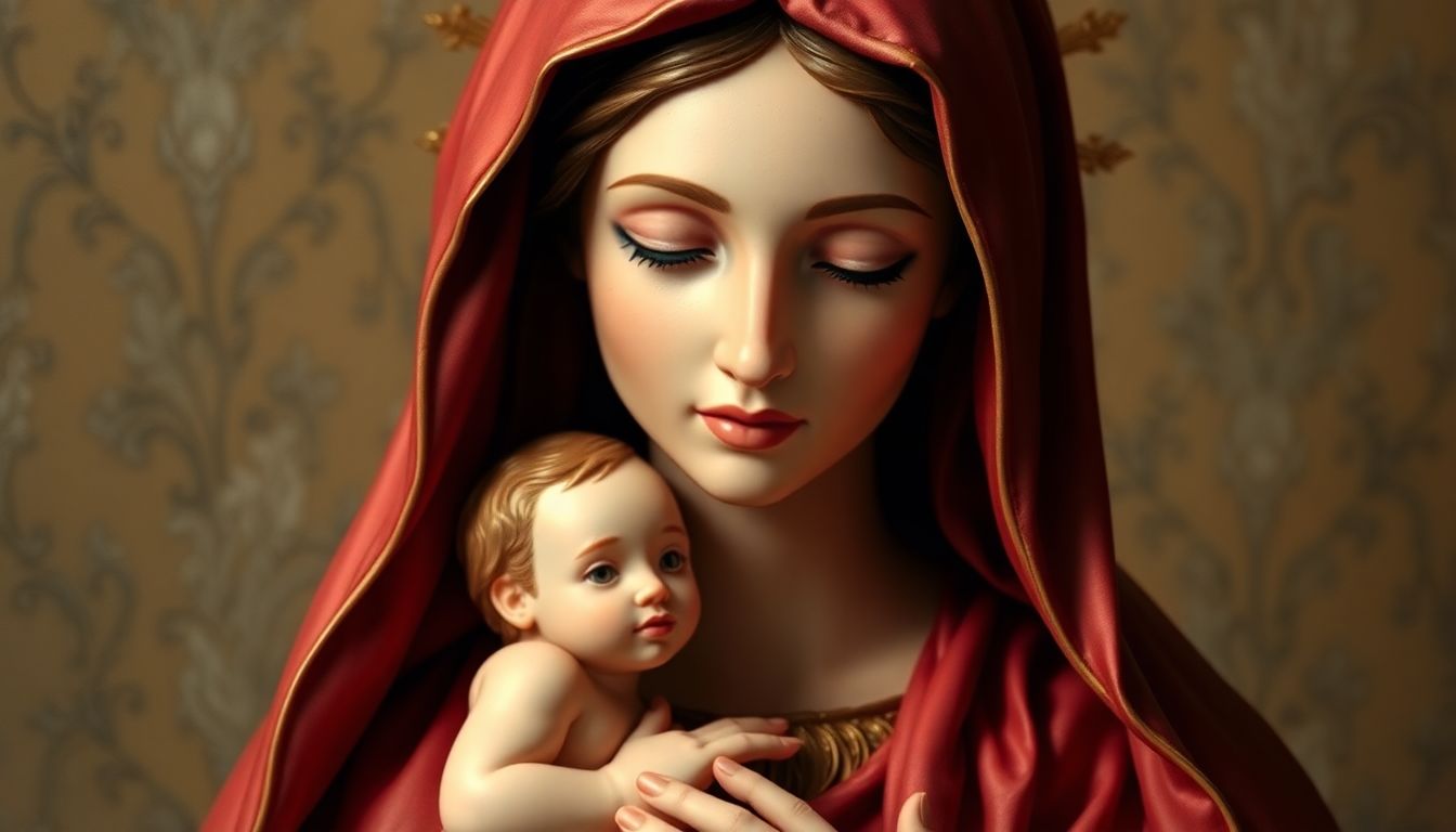 Create a detailed image of Madonna della Rosa, highlighting its vibrant colors and soft figures.