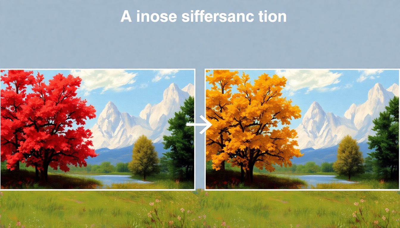 Create a visual representation of the AI analysis process, showing the comparison between different parts of the painting.