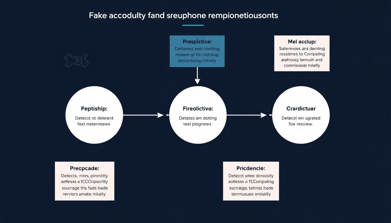 The Response from Major Companies A flowchart illustrating the steps major companies take to detect and remove fake reviews from their platforms.