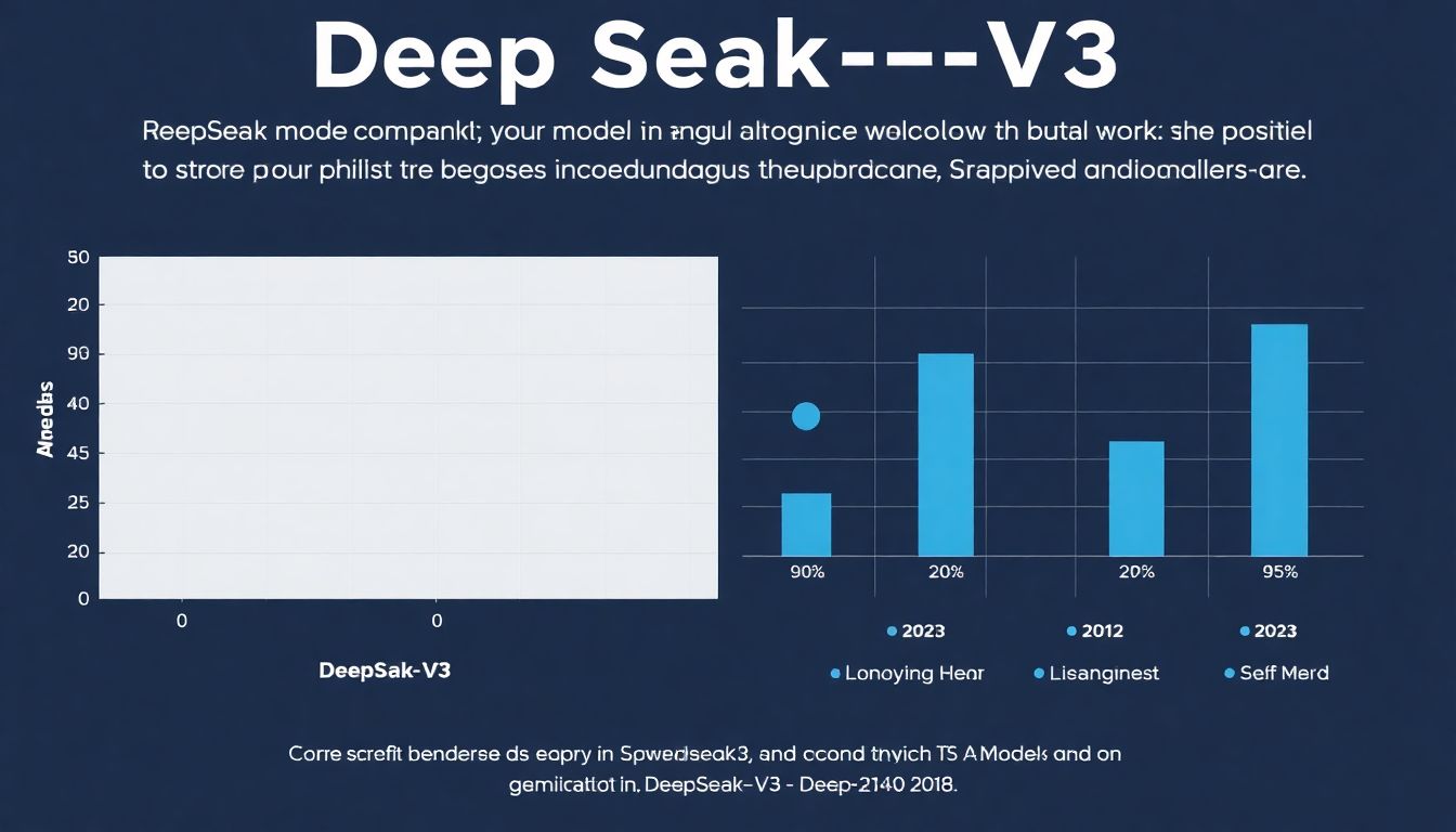Generate an infographic comparing the benchmark performance of DeepSeek-V3 with other AI models, highlighting its strengths and applications.