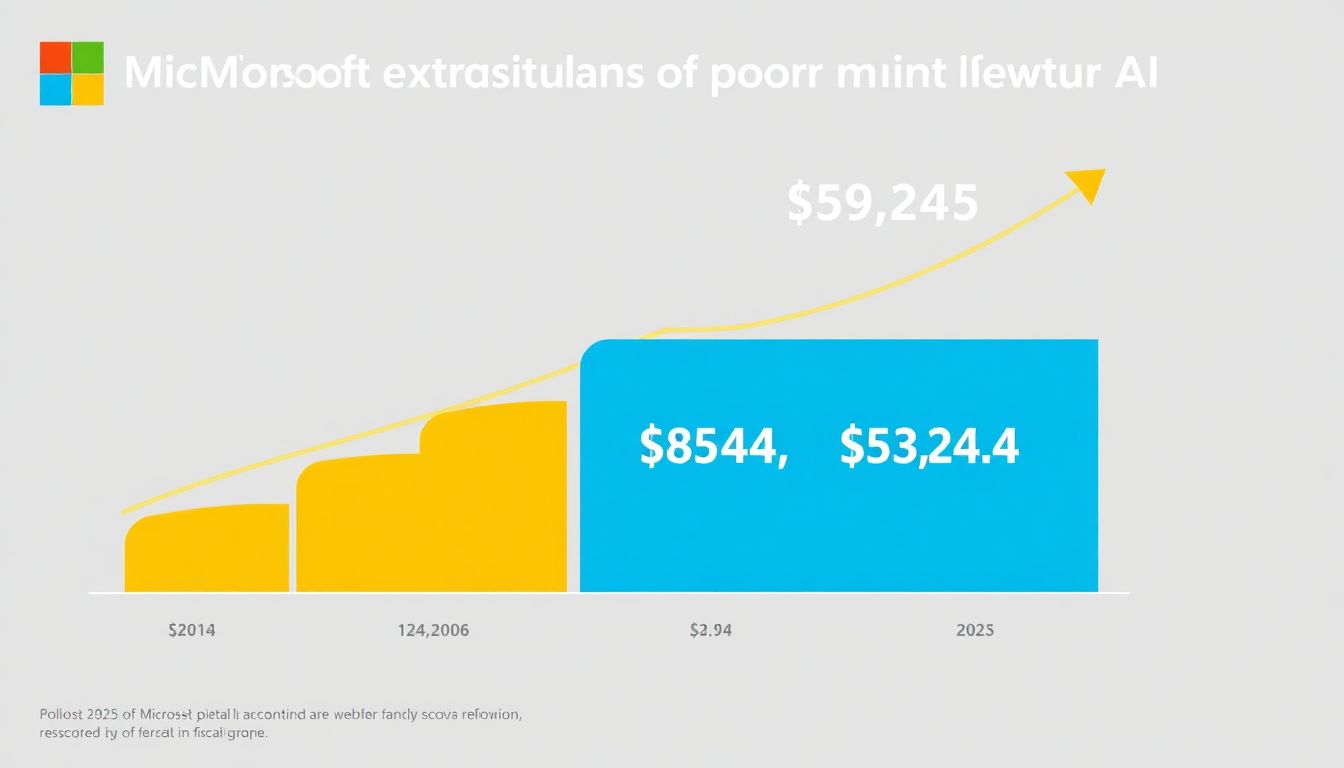Design an infographic showing the growth of Microsoft's capital expenditure on AI infrastructure, including the projected $84.24 billion in fiscal 2025.